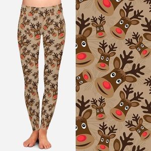 Reindeer Christmas leggings